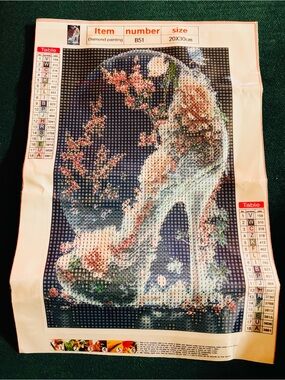 New Cherry Blossom Glass Slipper 8x12" DIY Diamond Art Kit